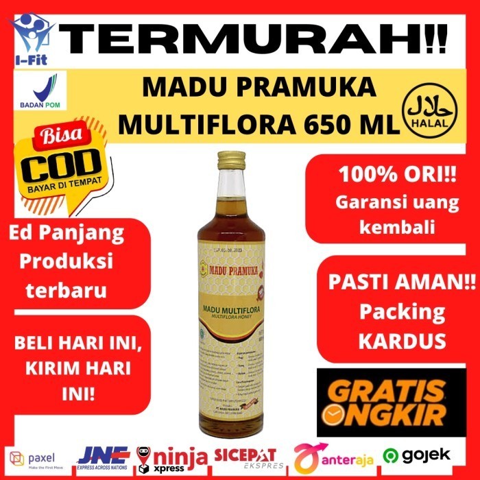 

Madu Pramuka Multiflora 650 mL Multi flora Alami Murni 100% ORI HALAL