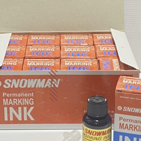 

Refill Tinta Spidol Snowman Permanent / 1 Box Isi 12 Botol