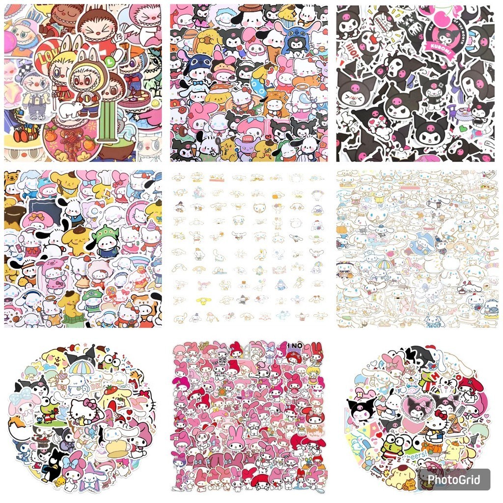 

50 STIKER LABUBU DAN SANRIO KUROMI/CINNAMOROLL/MELODY/ STIKER WATERPRROOF/ STICKER KARTUN JAPAN SANRIO