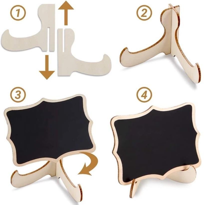 

Ve29 Set 10Pcs Papan Tulis Kapur Kecil / Mini Chalkboard / Papan Kapur Menu Cafe / Papan Reserved Original