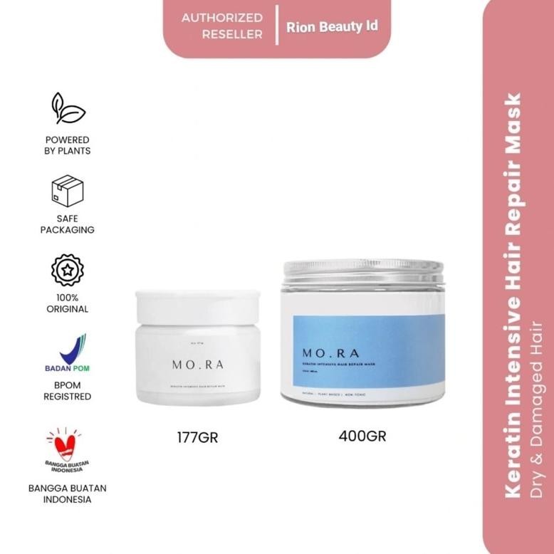 READY MO.RA Keratin Intensive Hair Repair Mask Masker Rambut Mora Vegan Creambath Hair Mask Hair Car