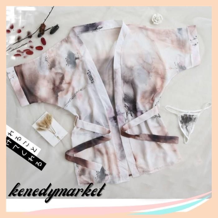 LINGERIE BIKINI SET BAJU TIDUR PIYAMA WANITA WANITA KIMONO G STRING RENDA BAHAN A FAVORIT