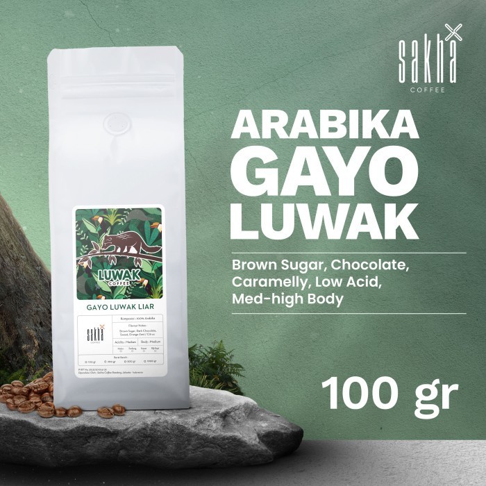

Kopi Luwak Liar Arabika Gayo Aceh Arabica Coffee Roast Beans 100 Gram