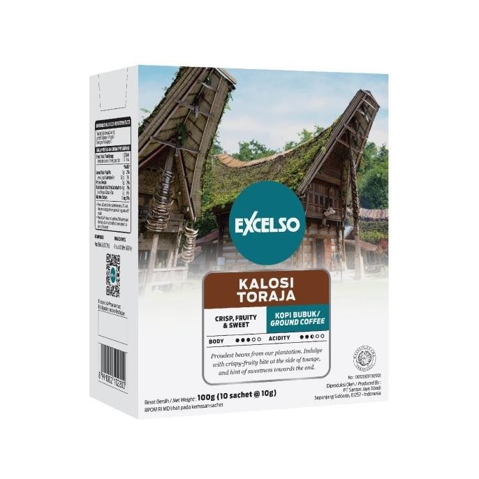 

Excelso Kopi Single Serving Kalosi Toraja Pack Of 5 Folding Box