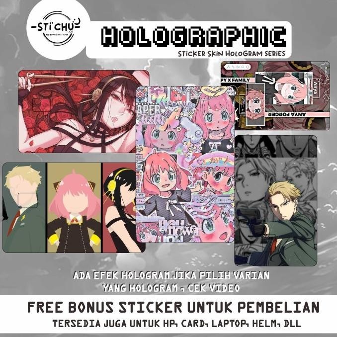 

Sticker Kartu Atm Skin Card HOLOGRAM SPY X FAMILY geto flazz emoney Evvarisk