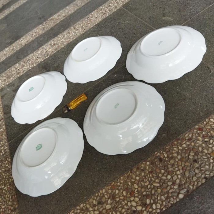Ede Vintage Piring Keramik Bunga Kangkung 5 Pcs