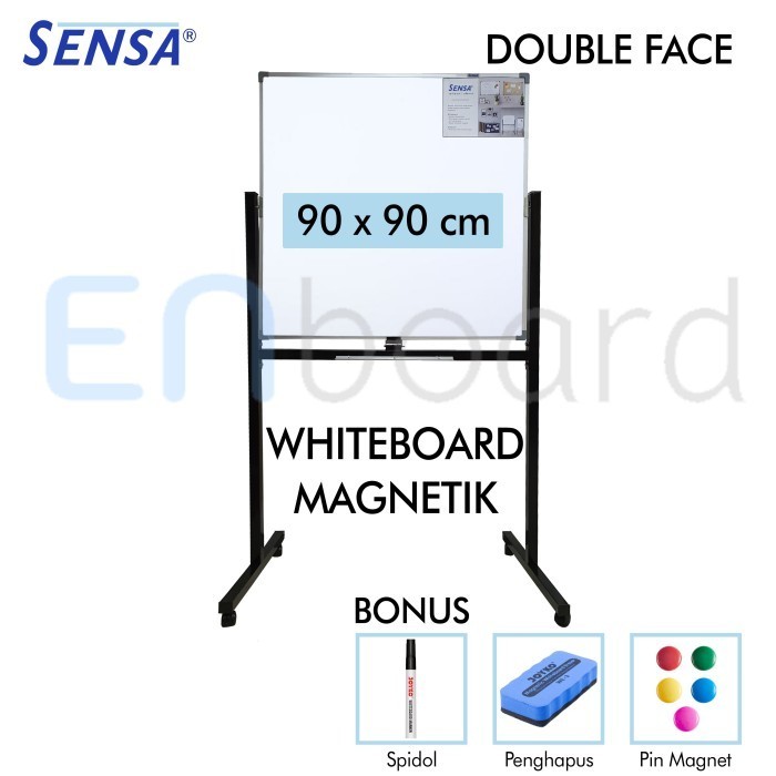 

Papan Tulis Whiteboard Standing Magnet Double Face Sensa 90 x 90 cm