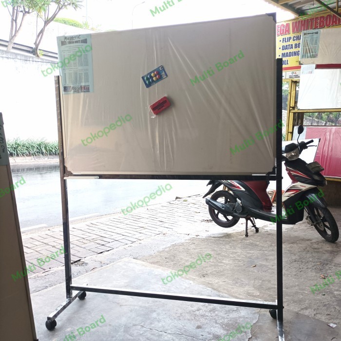 

whiteboard papan tulis standing magnet 60x120 hpl mudah di hapus