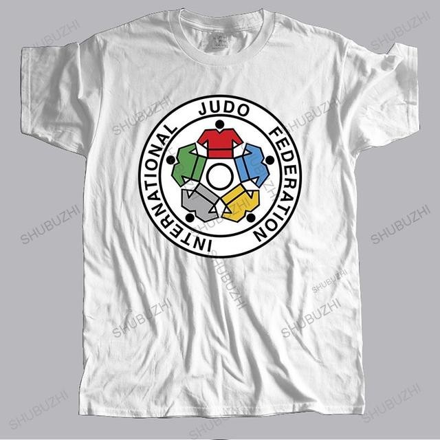 Kaos leher kru mode baru katun musim panas Federasi Judo Internasional IJF Kaus Pria Uniseksukuran y