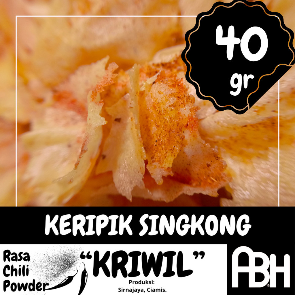 

ABaH Keripik Singkong Kriwil Rasa Asin Pedas 40gr