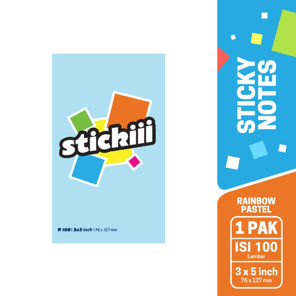 

[Pelangi Stationery] Stickii Sticky Notes Rainbow Pastel - STI SNTIT 81M B