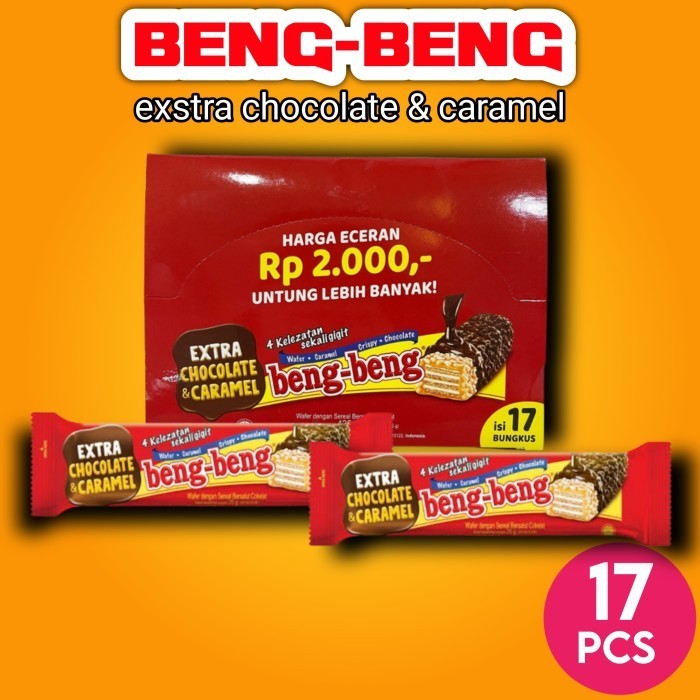 

TERMURAH Beng Beng Reguler Wafer Chocolate Caramel 25gr - 1box 17pcs