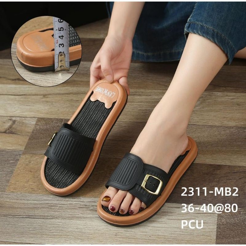 Sandal Selop Jelly Wanita Simple Teplek Gesper Jelly 2311