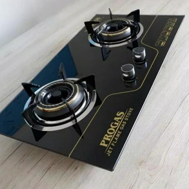 PTR [ PROGAS ] KOMPOR GAS KACA / TANAM PROGAS 2 TUNGKU - FULL BURNER