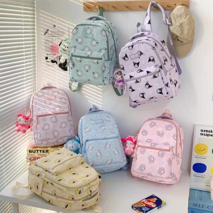 Tas Sekolah Import Sanrio / Tas Anak SD Hello Kitty / Backpack Kuromi / Ransel Sekolah Import Pompur