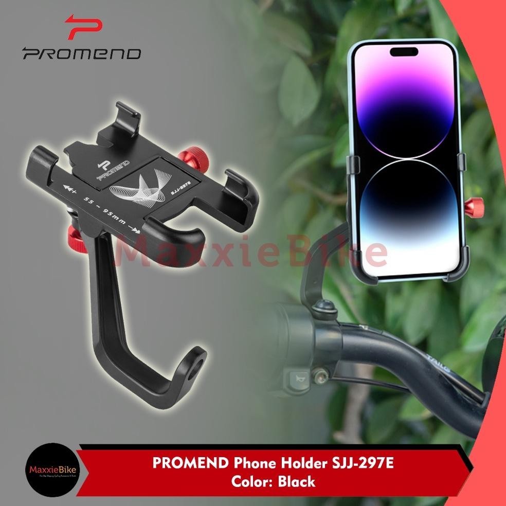 Promo PROMEND Phone Holder SJJ-297E Stand Holder HP Spion Sepeda Motor Aluminum Alloy 360 Rotation M