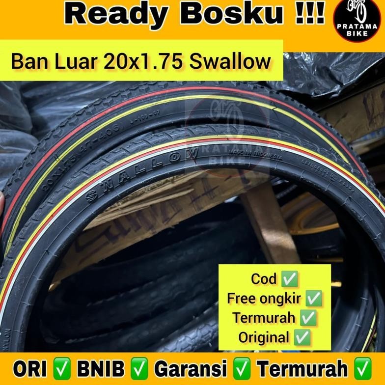 sava-   Sale Ban luar Bmx Mini 20 x 1.75 SWALLOW LIS 3 WARNA MERAH PUTIH / HITAM KUNING ban sepeda 2