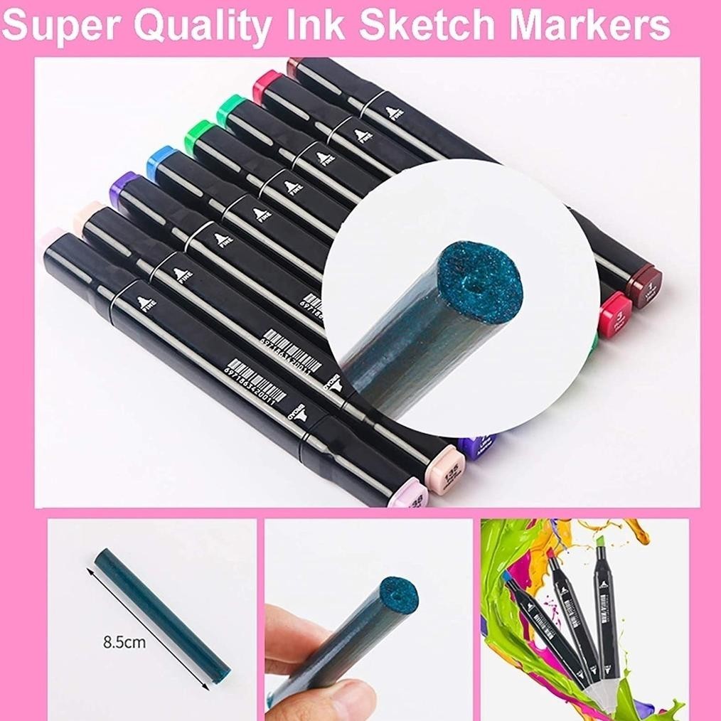 

QIG-1722 Aimilo Spidol Warna Warni 1 Set Sketch Marker 2 Tip Touch Marker 48/60/80 Warna Berkualitas