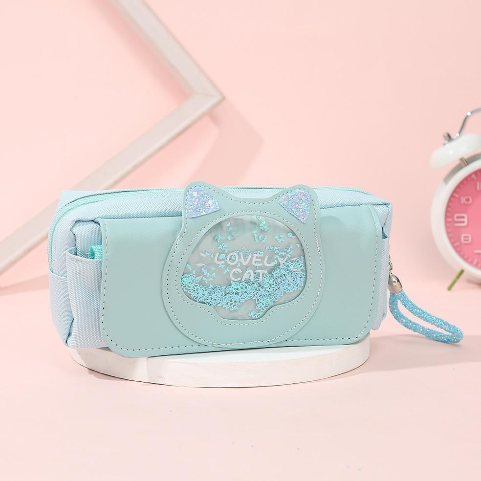 

yl-24 Tas Pensil Kucing Lucu,Tempat Pensil Pergeseran Pasir Aesthetic,Kotak Pensil Tiga Lapis Kapasitas Besar Sale