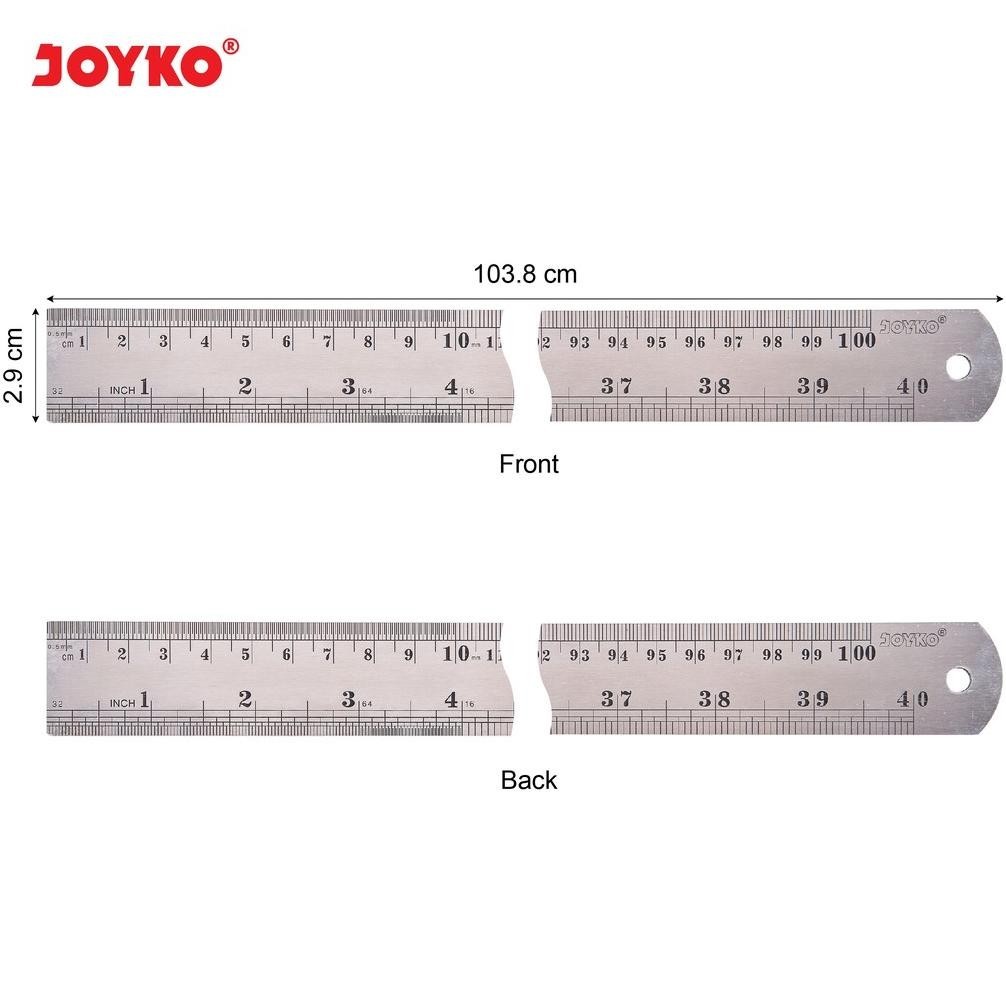 

TW39 Penggaris Besi Joyko 100 cm RL-ST100 / PCS / Ruller Stainless 1 Meter Terlaris