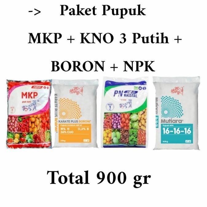 KNO3 PUTIH + MKP PAK TANI + BORON + NPK PAKET PUPUK REPACK MASA