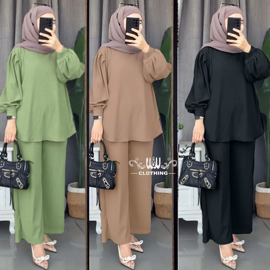 Terbaru 2024 Stln Pakean Korea One Set Baju Perempuan Remaja Stelan Bju Atasan Dan Bawahan Outfit Ke