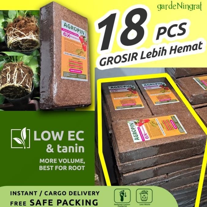 

PROMO 1 DUS (18 PCS) - COCONUT / COCO COIR / COCOPEAT PREMIUM LOW EC & TANIN READY STOCK