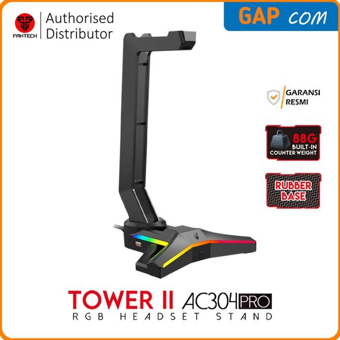 Stand Gantungan Headset Fantech AC304 Pro Tower II RGB + USB Hub