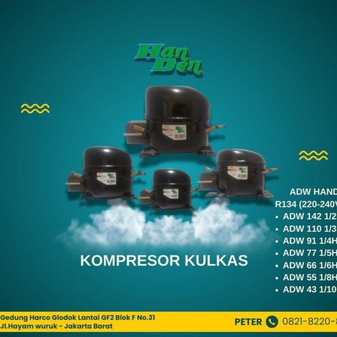 COMPRESSOR KULKAS 1/2PK / HANDEN ADW 142