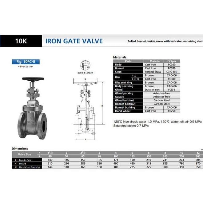 2 Gate Valve Kitz Cast Iron Jis10K