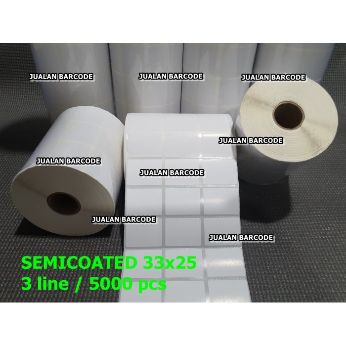 

Sale Label Barcode 33 X 25 (3 Line) Kertas Sticker Label Semicoated 33X25