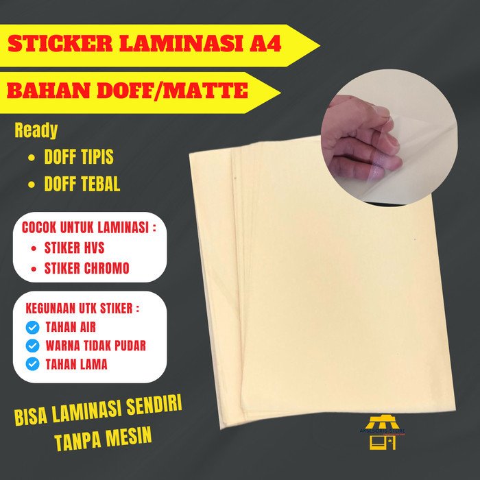 

Sale Stiker Laminasi Dingin Glossy / Doff A4