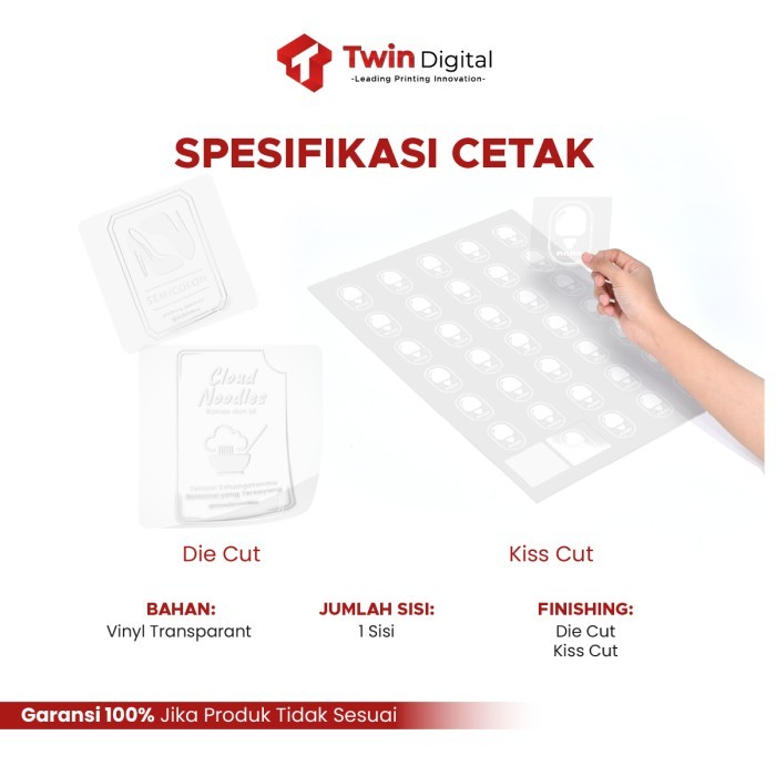 

Sale Sticker Tinta Putih A3 Vinyl / Transparan / Sticker Uv