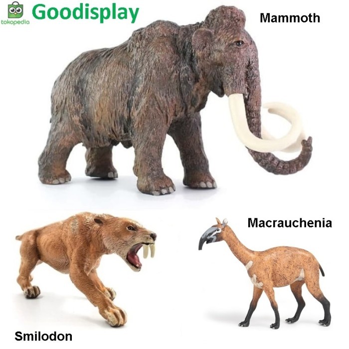 aneka mainan hewan ice age animal figure dinosaurus gajah mammoth