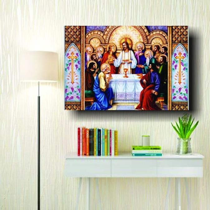 

Wall Decor Perjamuan Yesus Pajangan Dinding Rohani Kristen 30x40cm