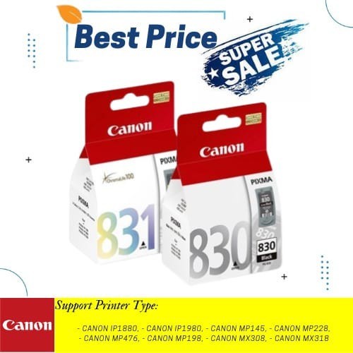 Wade Tinta Catridge Canon Pg 830 + Cl 831 ( 1 Set) For Pixma= Ip1880,Ip1980