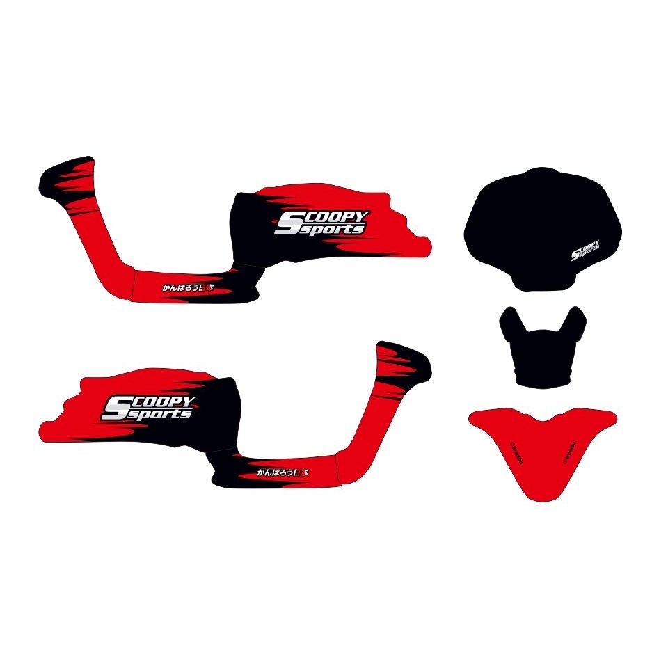 Sticker Stiker Decal Scoopy 2021 2022 2023 2024 Full Body Custom black red