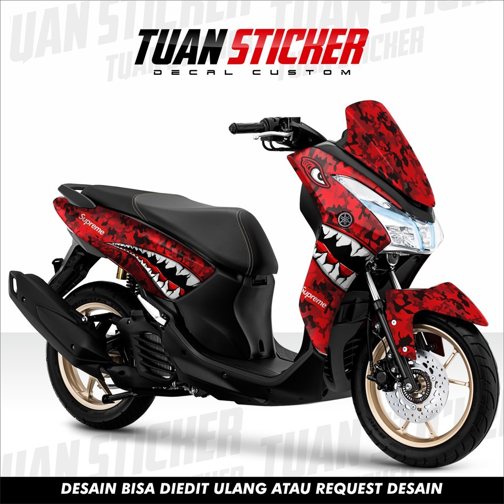 Sticker Striping Decal Yamaha Lexi, Sticker Decal Lexi, sticker lexi, striping lexi red camo