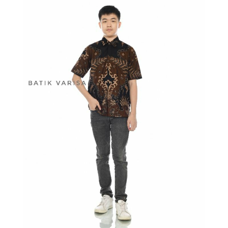 Promo Batik Anak Cowok M L Xl Xxl Remaja // Kemeja Batik Anak Cowok Remaja // Baju Batik Anak Dan