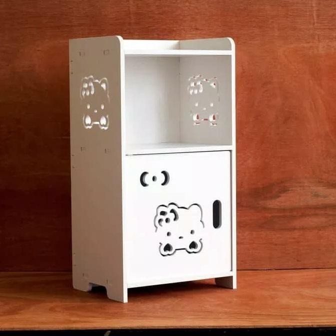 Lemari Kabinet Mini Portable Bahan Kayu Wpc Lemari Kecil Nakas