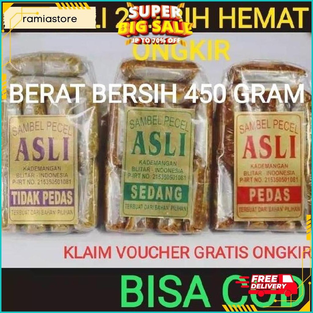 

Sambel Pecel Asli Blitar / Sambal Pecel Asli 450 Gram Bisa Cod