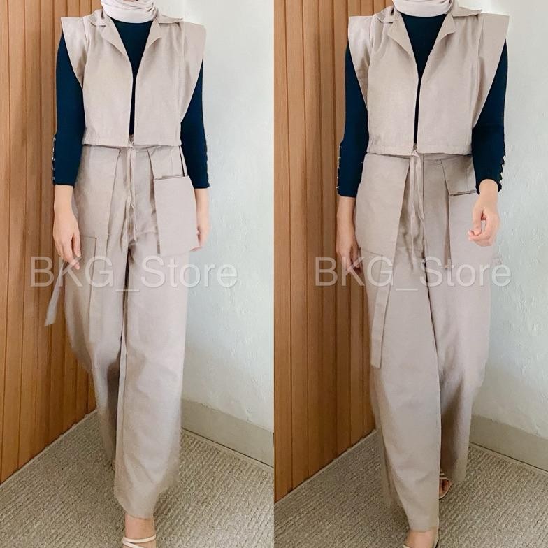Setelan Celana Wanita Setelan Cargo Setcel Wanita Okimi One Setelan Kaos Dan Celana Cargo