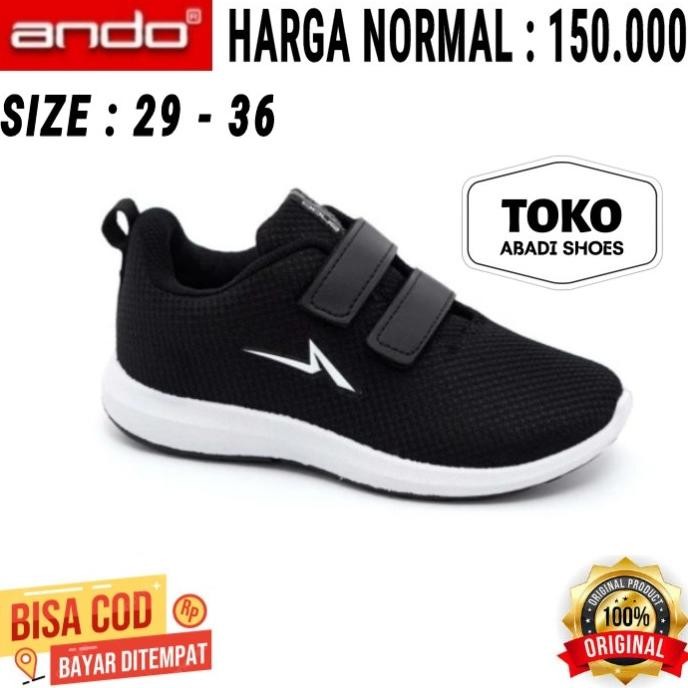 SEPATU SEKOLAH ANAK ANDO TERBARU ORIGINAL / SEPATU ANAK TK SD HITAM