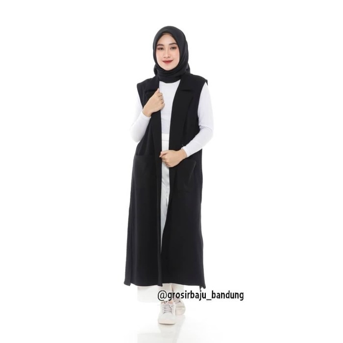 Syahidah - Rompi Blazer Tali / Long Vest Cardi Cardigan Outer Wanita