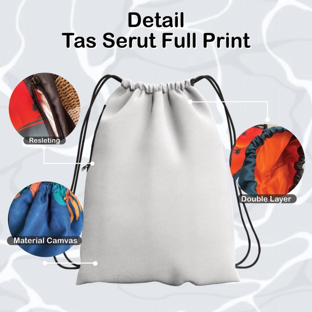 COD Tas Ransel Serut Pria Wanita Cordura Printing String Bag Premium Kain Tebal Fullprint Venom Nike