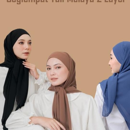 Hijab Segi Empat Melayu Tali 2Layar / Segi Empat Tali Malay / Segi Empat Instan Ceruty Ultimate