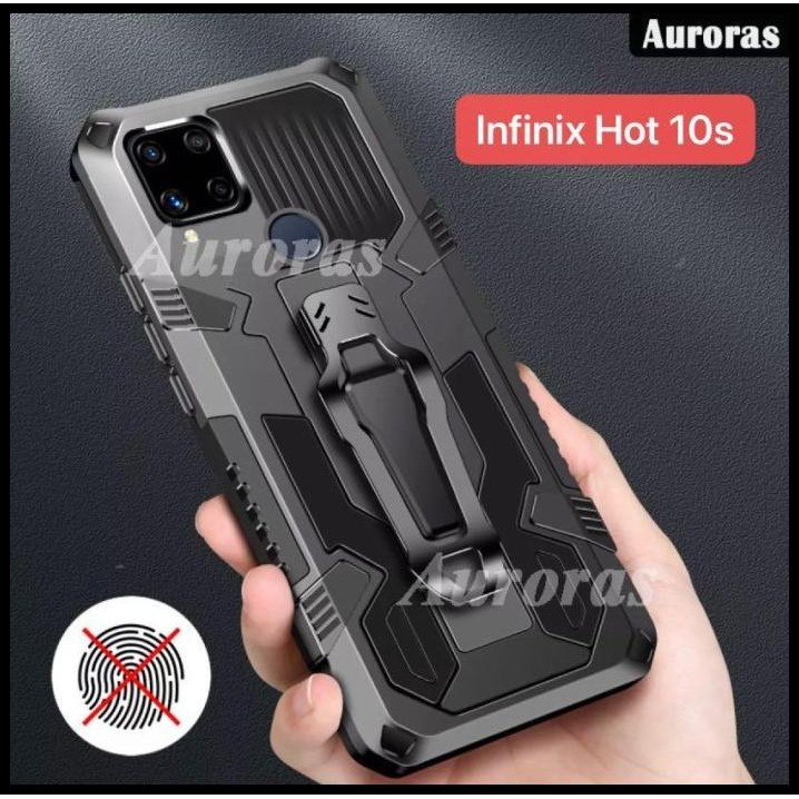 Infinx Hot 10S Robot Ring Standing Casing Silikon Soft Case Handphone