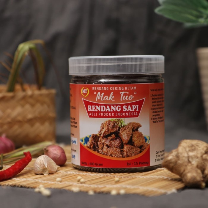 

Rendang Sapi Kering Hitam Mak Tuo ORIGINAL Otentik Khas Minang 550 gra