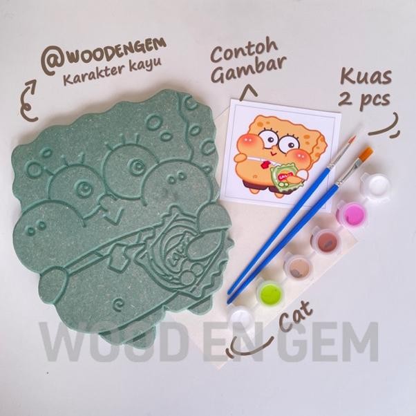 

BISA COD DIY Wood Character Painting Kit Mewarnai Melukis Kayu Karakter Mainan Edukatif Anak Hampers Souvenir Spongebob | Woodengem ew-45