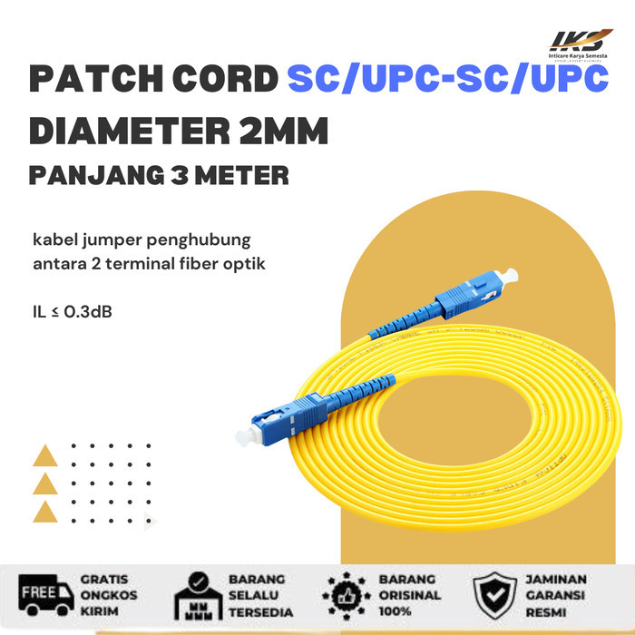 >*>*>*>*] Patchcord SC UPC kabel fiber optik patch cord diameter 2mm